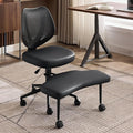 Ergonomic Cross Legged Office Chair with Lumbar Support & 360° Swivel Footrest for Meditation, Yoga, Home Office Work Criss Cross Desk Chair with Wheels, Adjustable Height for ADHD Desk
