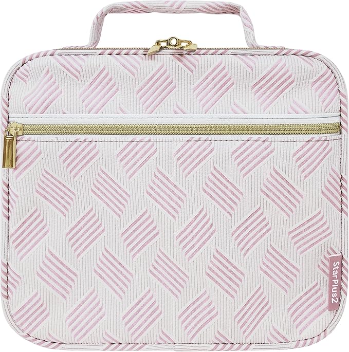 Medium Travel Pill Bottle Organizer, Slim Medicine Bag, Carrier for Medications and Medical Supplies - Jacquard Pink