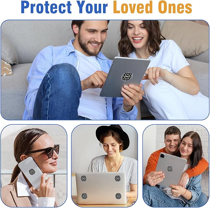 6 Pcs Phone Protection Stickers, Cell Phone Blockers Equipment Stickers All Devices Effective Protector Blockers Equipment Stickers for Cell Smart Phones Laptops Tablets TV Monitors