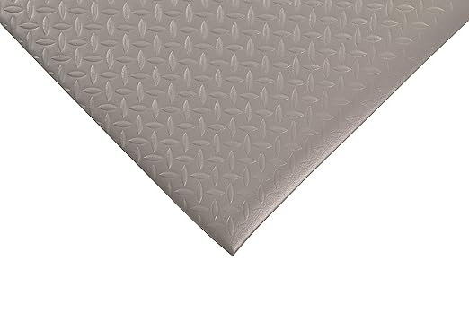 NoTrax 419 Diamond Sof-Tred Safety/Anti-Fatigue Mat with Dyna-Shield PVC Sponge, for Dry Areas, 2' Width x 60' Length x 1/2" Thickness, Gray