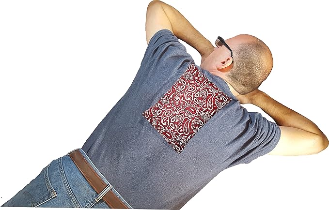 Microwavable Corn Filled Heating Pad and Cold Pack/Washable 100% Cotton Cover (Bandana - Shiny Red, 7.5in W x 11in L)