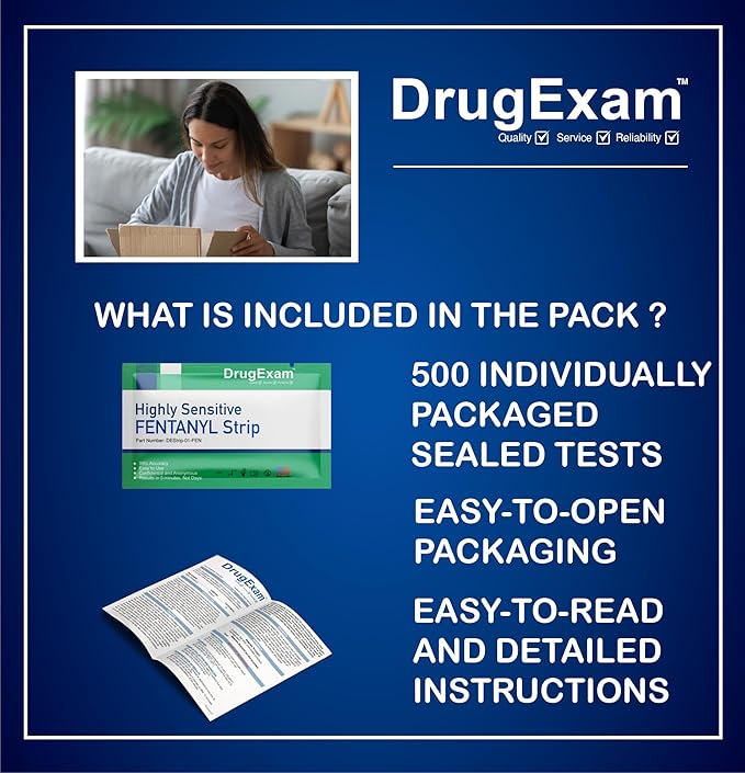 500 Pack - DrugExam Urine Drug Test Testing Strip. Testing for FYN 20 ng/mL. Highly Sensitive, Instant Results. Made in USA. (500)