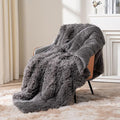 Topblan Weighted Blanket Twin Size15 lbs, Fleece Sherpa Plush Heavy Blankets, Shaggy Faux Fur Warm Heavy Blanket for Adults, Fluffy Soft Bedding Blanket