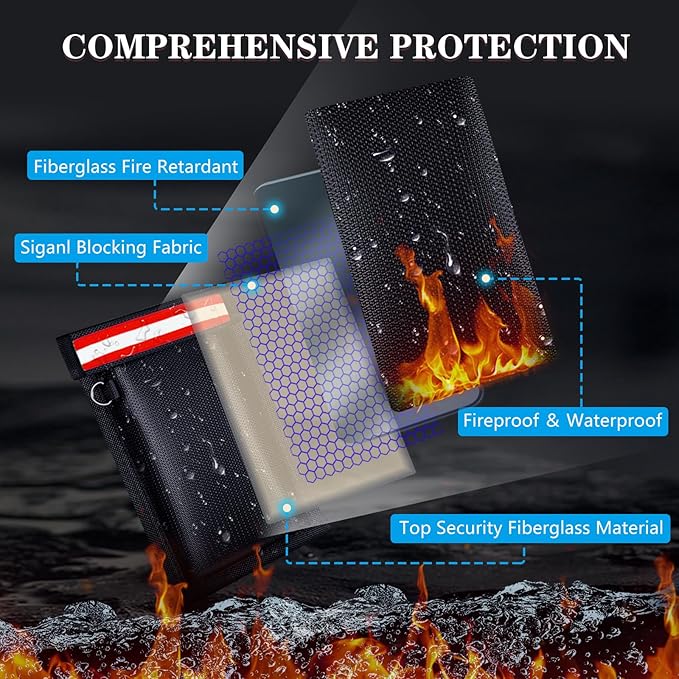 Faraday Bags for Phones and Car Keys (2 Pack), Military Grade Signal Blocking Bag Blocks 5G, WiFi, GPS, RFID & Bluetooth, Anti-Theft Protection for Phones & Digital Privacy