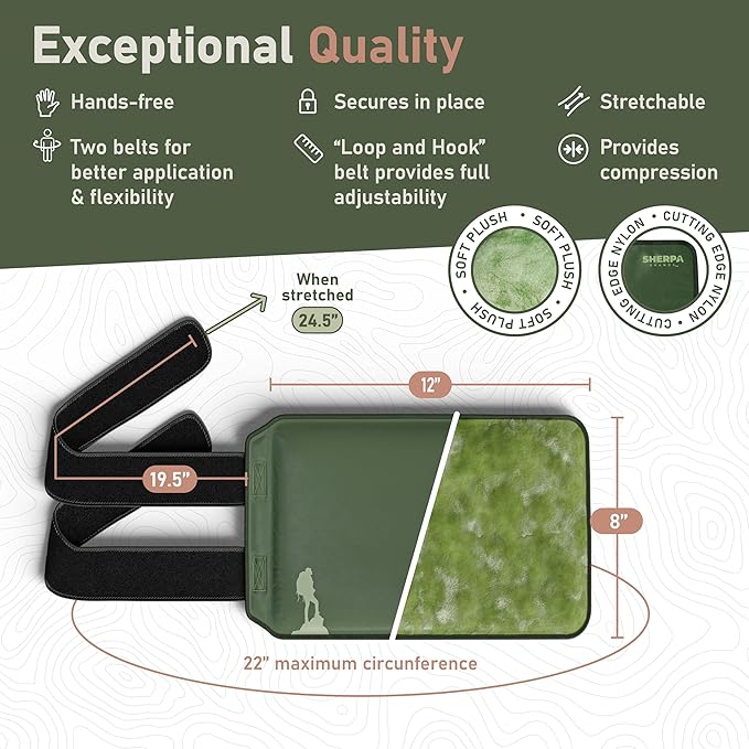 Medium Gel Ice Packs for Injuries Reusable Wrap with Straps - Hot and Cold Pack for Pain Relief, Tennis Elbow, Ankle, Foot, Hand - 8" x 12" - Green