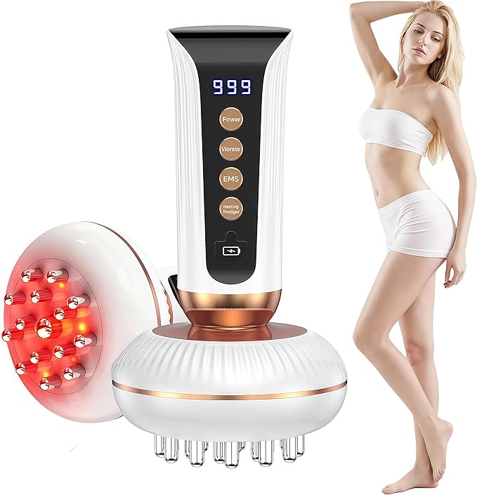 4-in-1 Lymphatic Drainage Massager & Body Sculpting Machine Handheld Device for Cellulite Reduction, Fat Burning, Pain Relief on Legs, Arms, Belly, Butt & Stomach