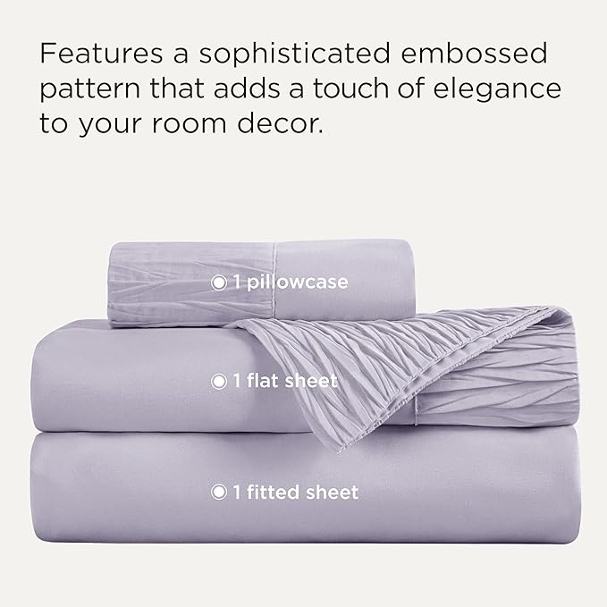 Bedsure Twin Sheets Set - 3 Pieces Soft Twin Bed Sheets - Breathable & Cooling - Hotel Luxury - Easy Care Polyester Microfiber Bedding for Women, Men, Lavender