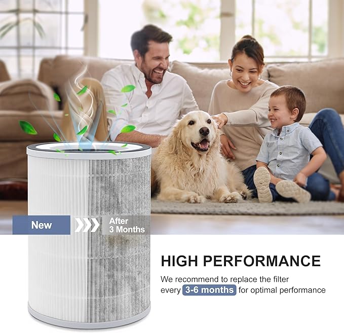 2 Pack KILO H13 True HEPA Filter Compatible with Afloia KILO, KILOPLUS, KILOPRO, MIRO,MIRO PRO and MORENTO MR-Kilo, Kalo Air Pur ifier, 360° 4-Stage Filtration（white）