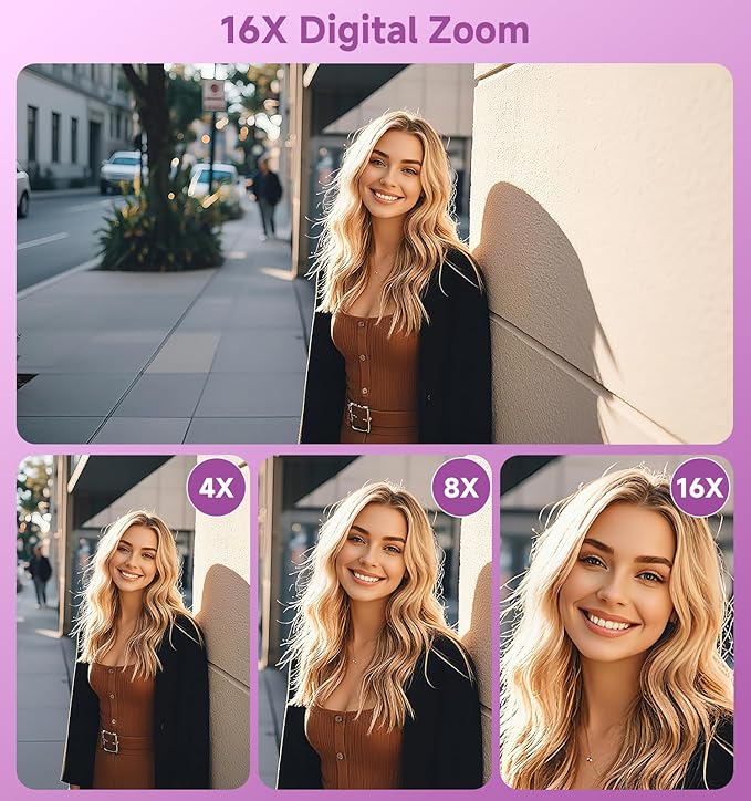 Digital Camera, 2026 Upgraded 56MP Dual Screens Camera for Selfies, 16X Zoom Small Cameras with Smile Capture 32GB SD Card, Anti Shake Compact Cameras for Boys Girls Kids Teens Adults