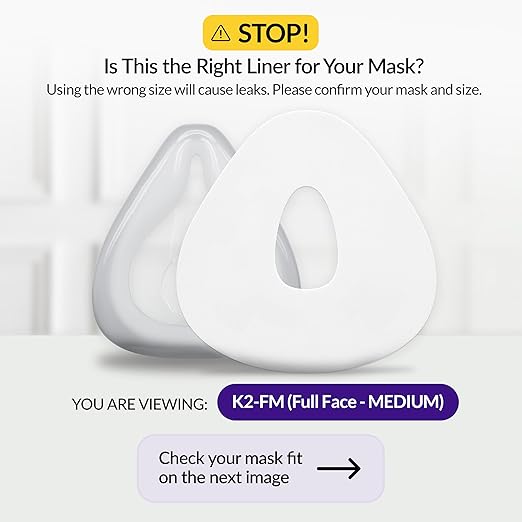 RemZzzs Full Face Cpap Mask Liners (K2-FM) - Reduce Noisy Air Leaks and Painful Blisters - Cpap Supplies and Accessories - Compatible with Resmed Respironics DeVilbiss