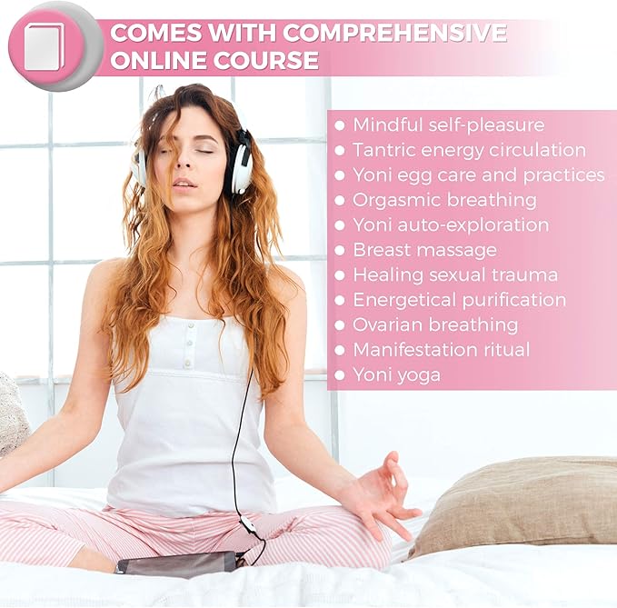 Sacred Weapon Rose Quartz Ben was Balls for Women | Set of 3 Yoni Stones | Yoni Egg for Pelvic Floor | for Yoga & Tightening Postpartum | with Drilled String, eCourse & Gift Box