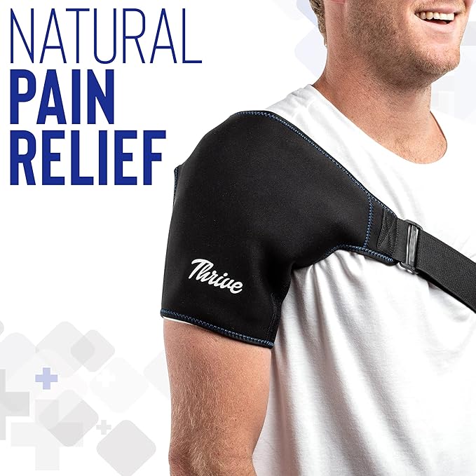 Thrive Shoulder Ice Pack Rotator Cuff Cold Therapy - FSA HSA Reusable Shoulder Compression Sleeve Hot and Cold Pack for Pain Relief and Rotator Cuff Injuries, Bursitis and Swelling