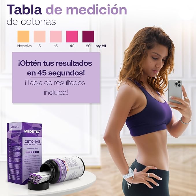 100 Ketone Test Strips for Self-Testing | Results in 45 Seconds | Easy Urine Test Strips with Color Chart | 100-Count Tube for Home, Travel, and Daily Use
