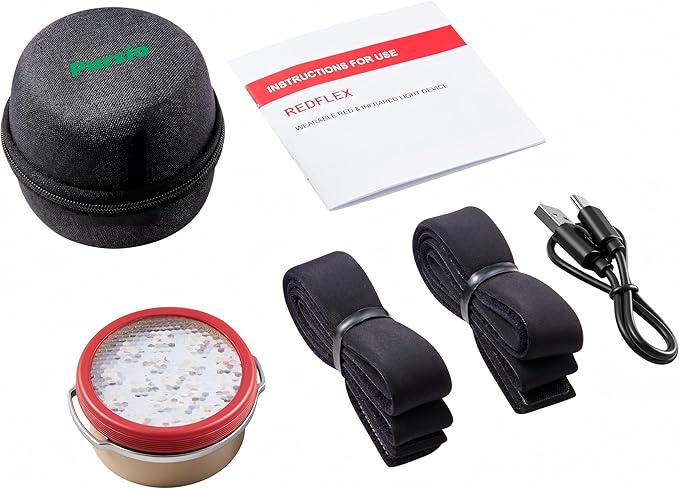 Wearable Red Light Therapy Device Module: 650nm Red 850/940nm Infrared, Skin Sensor, Rechargeable, 4-Mode for Full Body: Wrist, Hand, Elbow, Knee, Foot, Ear, Throat, Neck, Back, Muscle, Joint