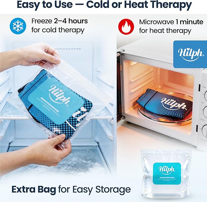 Hilph Full Calf & Foot Ice Pack Wrap for Running Recovery, Extended Leg Foot Cold Compression Therapy Sock Sleeve for Shin Splints Pain Relief, Reduce Swelling, Muscle Recovery After Exercise