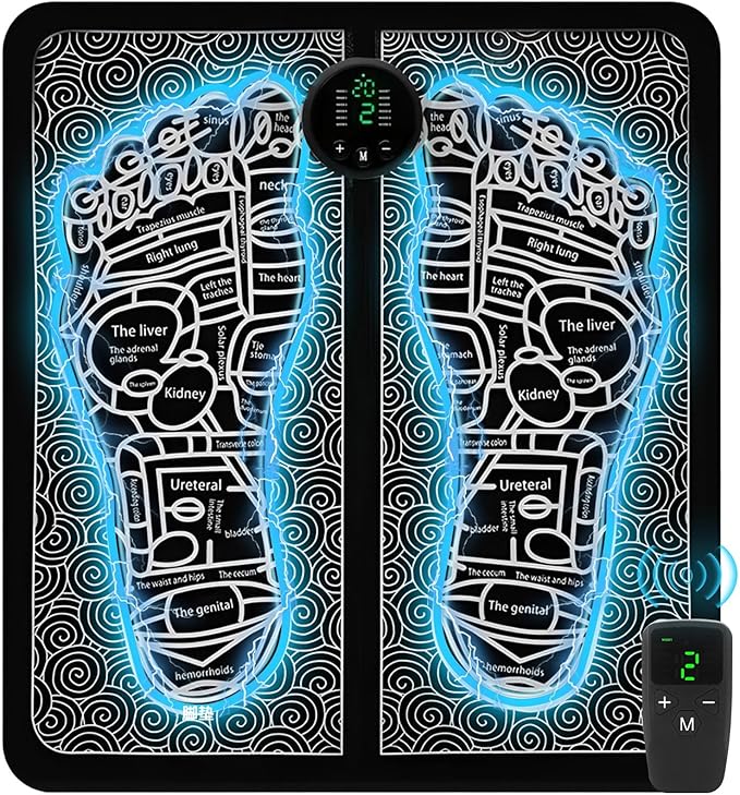 Portable TENS & PMS Foot Massager for Plantar Fasciitis & Neuropathy Pain Relief - Deep Tissue Electric Muscle Stimulator, Adjustable Intensity, Lightweight Design for Home, Travel, Office Use