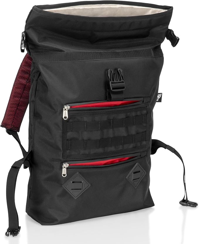 Xtreme Sight Line ~ AQUA RT~S Water-Proof Faraday Backpack ~ Sleek, Compact, Blocks RF and EMF ~ Red ~ 17" tall by 13.5" wide by 4.5" deep