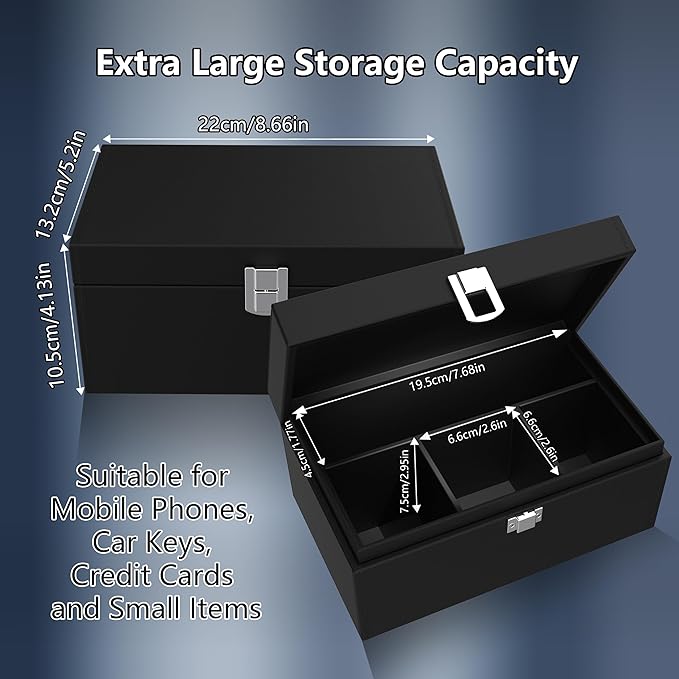 Faraday Box with Faraday Bags for Car Keys, Faraday Key Fob Protector, Faraday Cage Key Fob Signal Blocker, Signal Blocking Box for Car Keys Phones (Extra-Large[2 Phones+6 Keys])