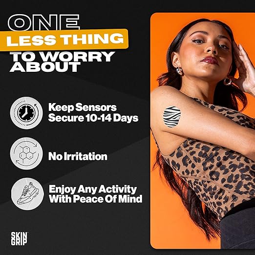 Skin Grip Freestyle Libre 3 & Instinct Sensor Covers-Waterproof & Sweatproof Adhesive Patches for 10-15 Days (Not for Libre2),Pre-Cut Continuous Glucose Monitor Diabetic Sensors Cover-10 Pack (Animal)