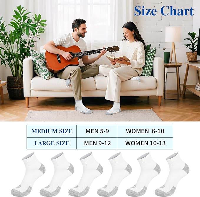 Diabetic Socks for Men,6 Pairs Ankle Mens Diabetic Socks,Diabetic Neuropathy Socks for Men Size 9-11/10-13/13-15.