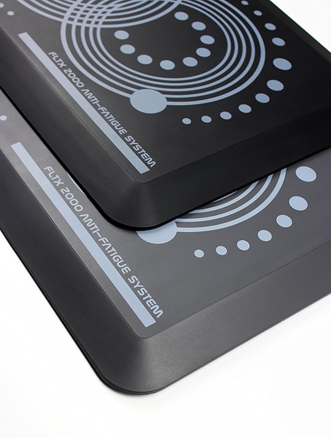 Floortex AFS-TEX 2000 Black Active Anti-Fatigue Comfort Mat 16" x 24" Compact (FC24161ABK)