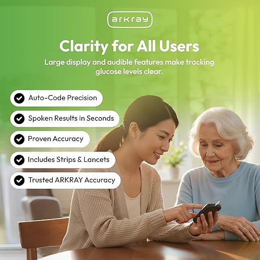 ARKRAY GLUCOCARD Expression Blood Glucose Monitor Kit – Audio-Enabled, Auto-Code Blood Glucose Monitoring System - Includes 10 Test Strips, 10 Lancets, 1 Lancing Device & 1 Bottle Control Solution