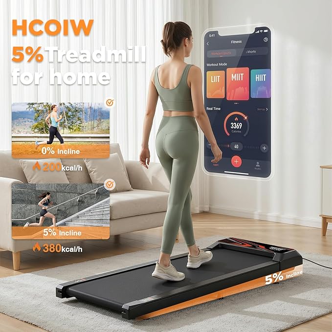 2.5HP Walking Mat with Incline pad,Under Desk Treadmill, Walking Running Pad with Remote, 3 in 1 Low Noise Small Mini Portable Treadmill with Led Screen, Compact Treadmills for Home, 265lbs Capacity