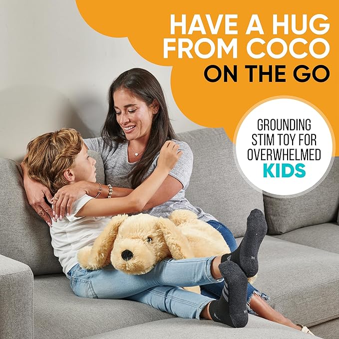 FRIENDLY CUDDLE Weighted Lap Blanket for Kids & Adults – Kids Weighted Blanket – ASD, Sensory Processing Weighted Stuffed Animals Dog Toy – Microwavable Weighted Lap Pad for Kids, 5 Lbs.