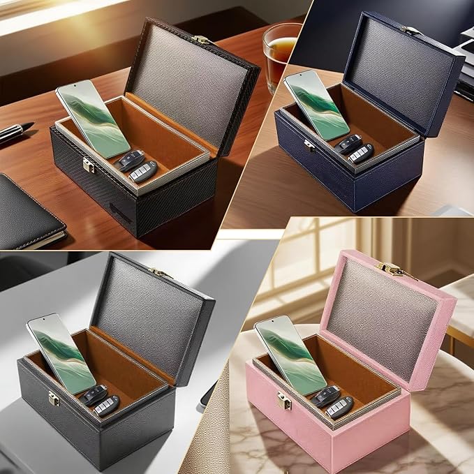 Faraday Box for Car Keys, Faraday Key Fob Protector Box, Anti Theft Car Keys Faraday Cage, Keyless Entry Protector Faraday Pouch for Key fob, RFID Signal Blocking Box(Gray,L)