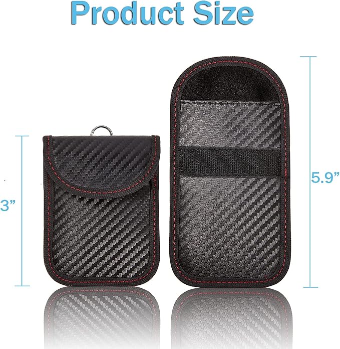 Faraday Key Fob Protector - 2 Pack Mini Anti-theft Pouch Key Fob RFID Signal Blocking Faraday Bag for Key Fob