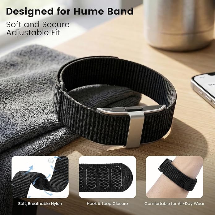 BlackPro for Hume Band Replacement Strap, Soft Breathable Nylon Loop Wristband for HumeHealth Watch Band