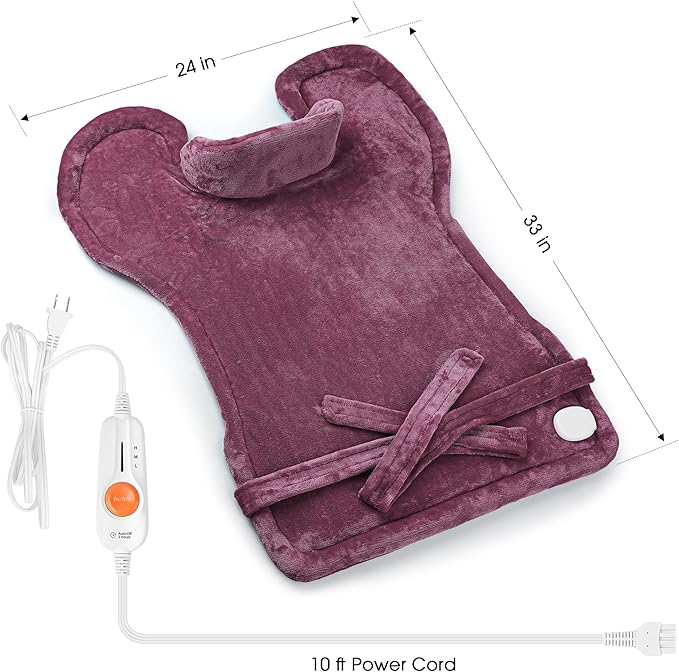 Boileau Electric Heating Pad for Back Pain Relief, Birthday Gifts for Women Men Mom Dad Elderly, Self Care Gifts for Him Her Wife Husband, Neck Shoulder Back Pain Relief 24"x33" Large Heating Heat Pad