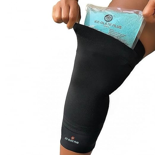 Knee Ice Pack Wrap, Compression Knee Sleeve, Reusable Hot/Cold Gel Pack Included, Heat Therapy Sleeve (X-Large)