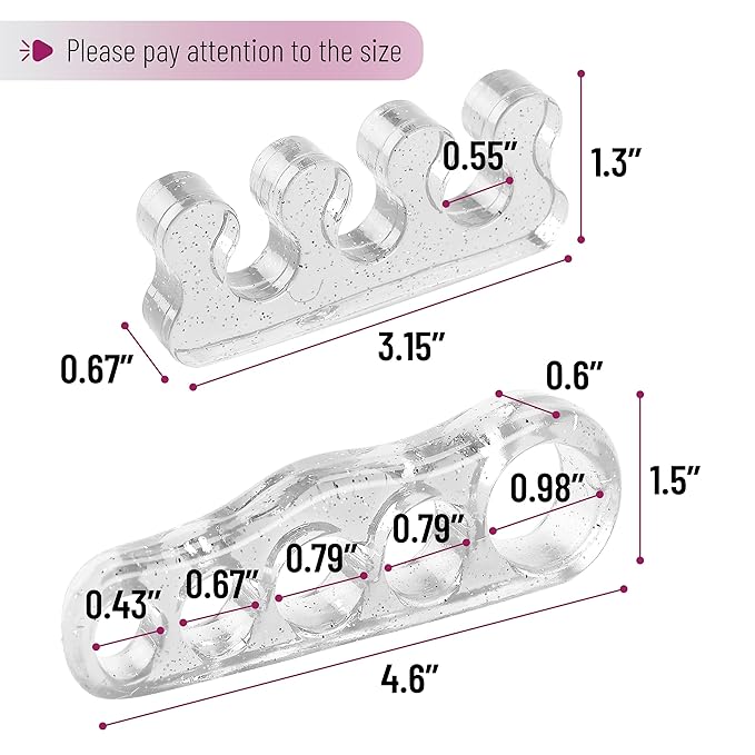 Dr. JK- ToePal Gel Toe Separator, 2 Pairs, Toe Spacers, Bunion Corrector