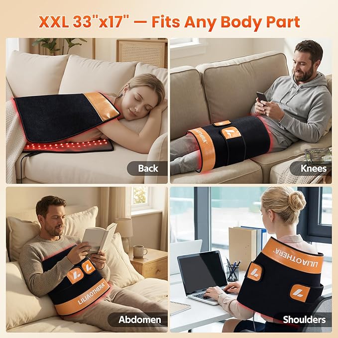 33" x 17" Red Light Therapy Mat for Full Body, 480 LEDs Near Infrared Light Therapy Pad with Remote, 660nm& 850nm 3in1 LEDs Light Blanket, 5 Intensities, 4 Modes Comfort & Muscle Recovery