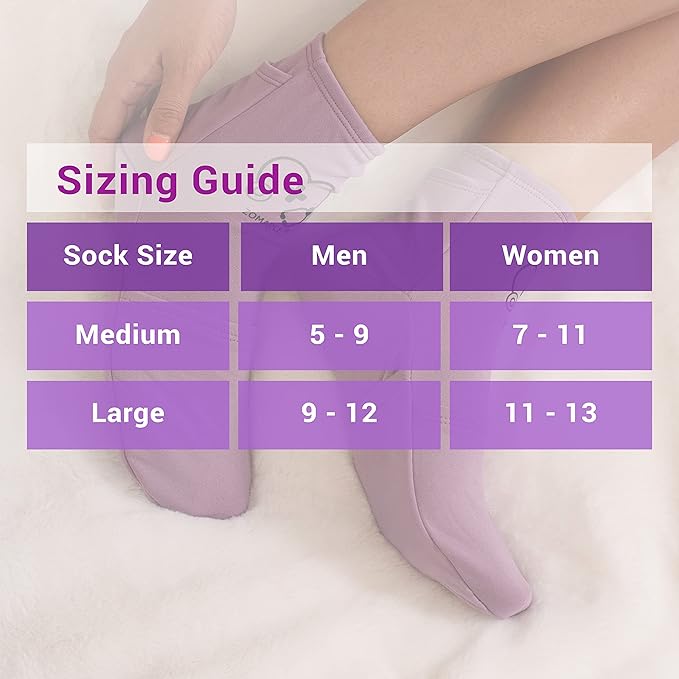 ZOMAPLE Cold Therapy Socks + Gel Packs, Purple, Medium – Soothe Burning Feet & Reduce Swelling – Hot/Cold Use, Touch Fasteners & Comes with 2 Large & 2 Small Gel Packs – Versatile Foot Ice Pack Wrap