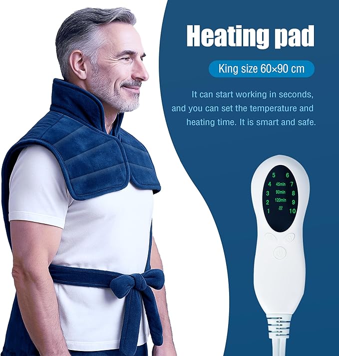 Heating Pad for Neck and Shoulders and Back,Exquisite Gifts for Mom Dad Wife Brother and Sister,Heating Pad for Back Pain Relief, Overheating Protection, Machine Washable