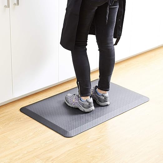 Amazon Basics 3/4" Rectangular Durable Anti-Fatigue Supportive Comfort Standing Mat, 32" x 20", Black
