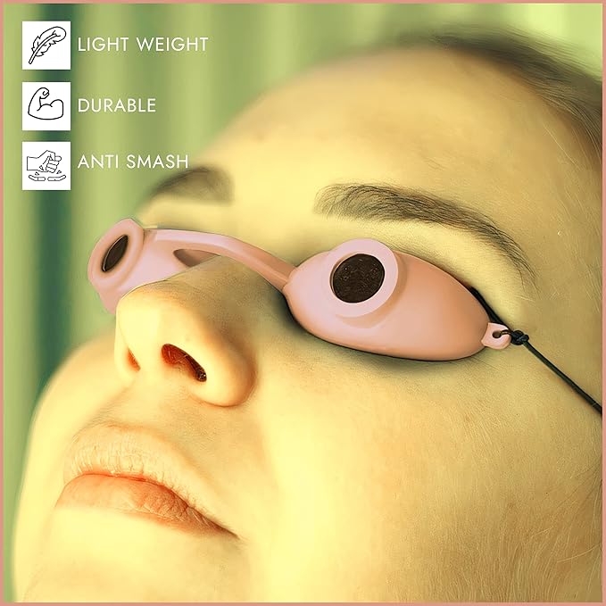 Super Sunnies EVO Flex UV Eye Protection, FDA Compliant, Tanning Bed Goggles, Red Light Theraphy Eyeshields with Case