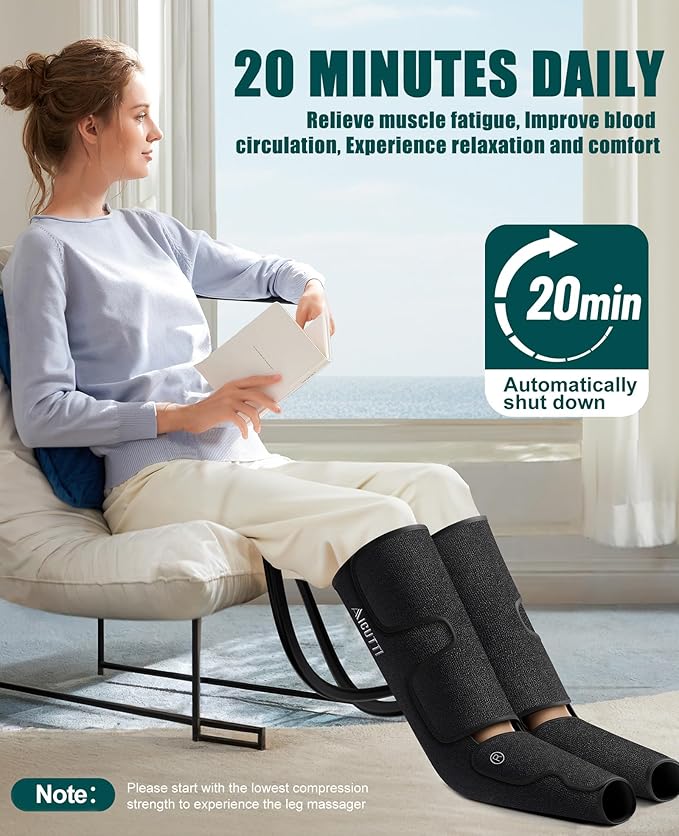 Professional Air Compression Leg and Foot Massager with Heat - Christmas & Birthday Gifts for Men & Women, Improved Circulation & Pain Relief, Ideal for Parents on Mother's Day & Father's Day