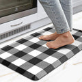 MAYHMYO Kitchen Mats Cushioned Anti Fatigue 0.47" Thick Black and White Buffalo Plaid Kitchen Rug Floor Mat Non Slip Waterproof Farmhouse Comfort Standing Mat for Home Office Sink