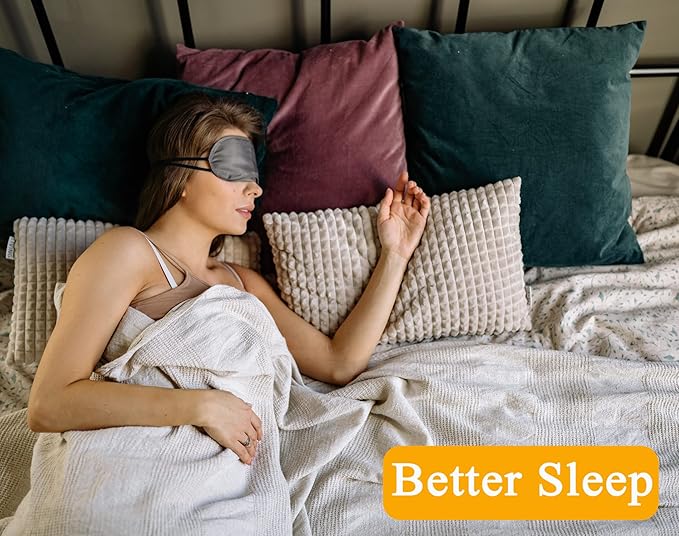 6 Pack Blindfold Eye Mask Cover Sleep Mask for Party Games Travel Sleep Team Build Party Supply with Adjustable Strap for Women Men Kids, Black