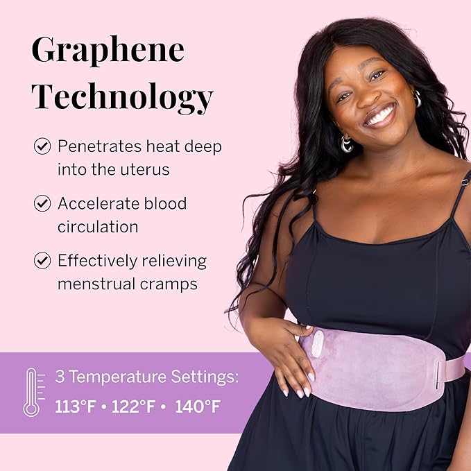 Pixie Period Heating Pad for Cramps - Thinnest Wearable Heating Pad for Feminine Care - Unnoticeable Under Clothes - Best Portable Pain Relief Heat Belt On The Market - Hours of Menstrual Pain Relief