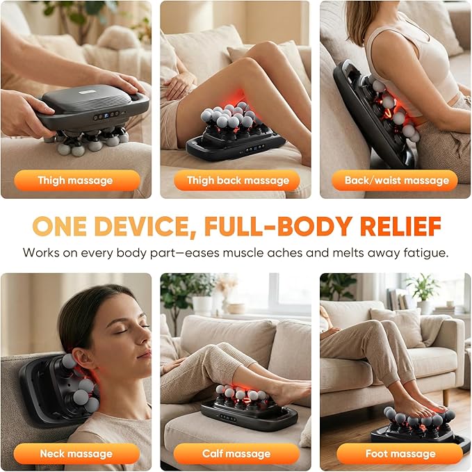 20 Head Massage Gun Deep Tissue, Muscle Massager for Back, Legs, Hips, Waist, Neck, Foot, Body Massager Gun with 3 Modes & 30 Intensities for Muscle Pain Relief, Portable & Quiet Massager