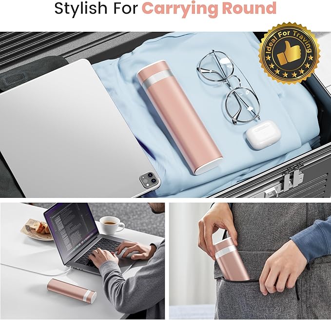 Daviky 7 Day Pill Organizer, Travel Pill Box with One-Handed Opening Design, Large-Capacity Vitamin Case, Portable Drawer Medication Organizer for Once-a-Day Vitamins, Pills, and Supplements (Pink)