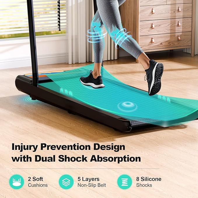 Walking Pad Treadmill, 3 in 1 Under Desk Treadmill for Home Office w/2.5HP Motor/4.0MPH/45dB, Walking Pad w/Safety Handle/Remote/LED Display, Portable Treadmills Supports Up to 300lbs
