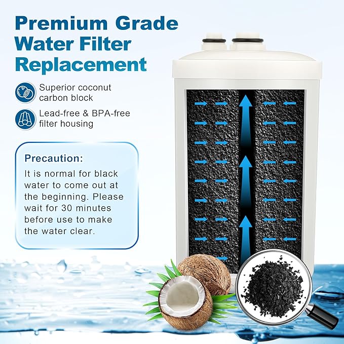 2 Pack Premium Grade Water Filter Replacement Compatible with HG-N Type Water Ionizer, Compatible with Enagic Kangen LeveLuk SD501, JrIV, KANGEN 8(Not Original Type Before 2010)