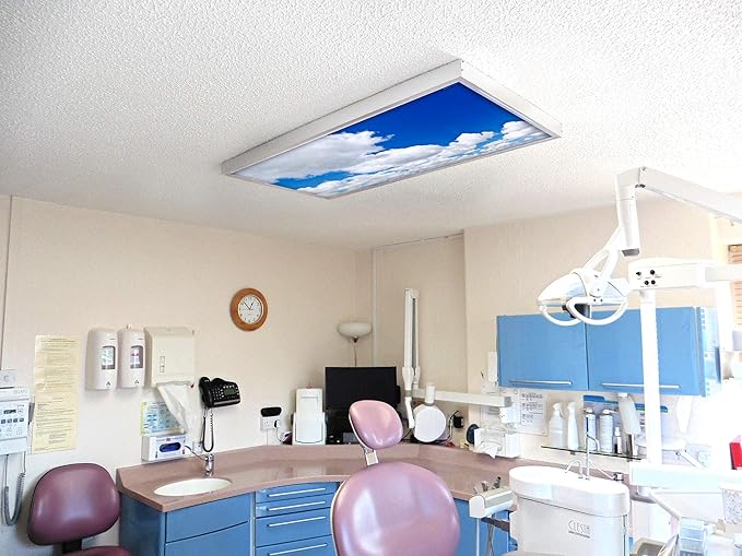 OCTO LIGHTS Fluorescent Light Covers Cloud Sky Panel for Ceiling Lights, Light Covers for Ceiling Lights Classroom 2x4 (22.38"x46.5") Backlit Film Insert for Fluorescent Light Fixtures (Pack of 1)