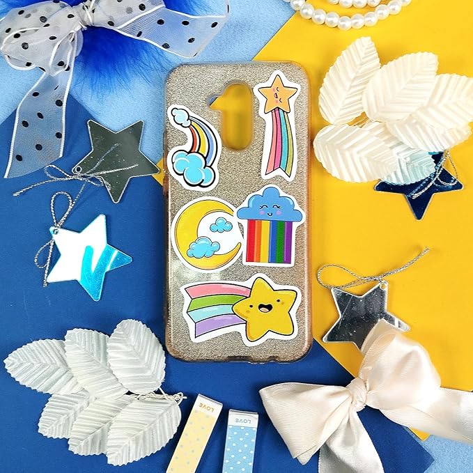 BulbaCraft Cloud Stickers, Rainbow Stickers for Water Bottles, Cloud Stickers, Cloud Birthday Party Decorations and Supplies, Rainbow Party suppliess, Gifts for Women & Men