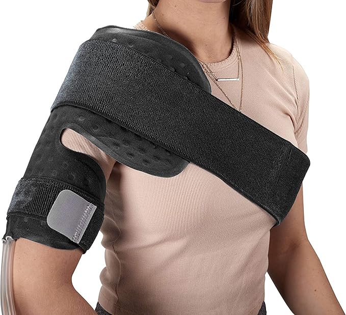 Cold Water Therapy Shoulder Pad for Cryotherapy Unit - Pad Only for Circulating Ice Machine for Surgery, Rotator Cuff [Color: Black]